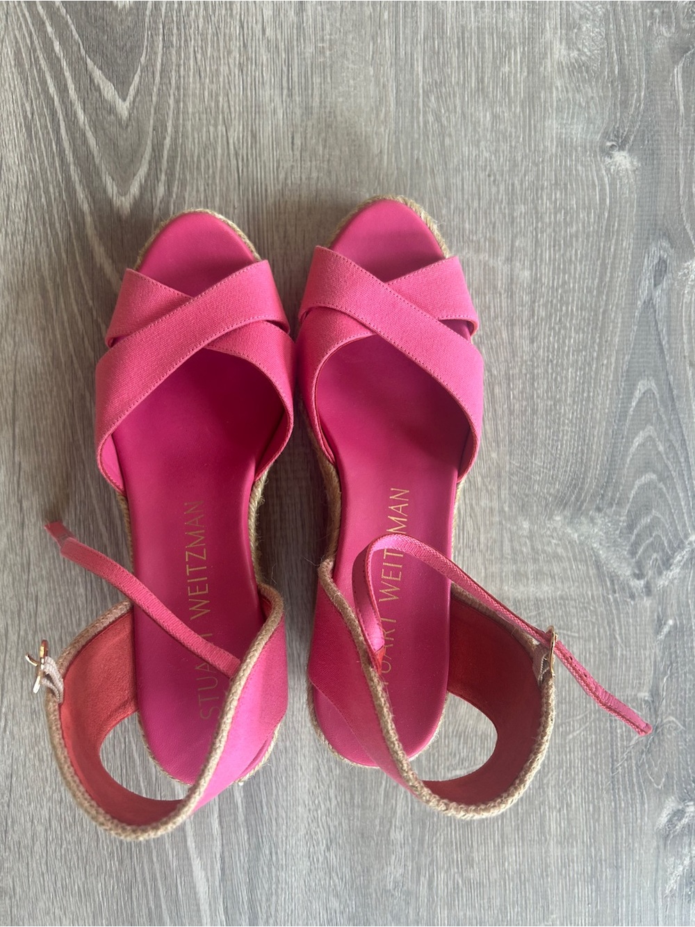 Stuart Weitzman Pink Wedge Espadrille Sandals (size 9) - Picture 2 of 6